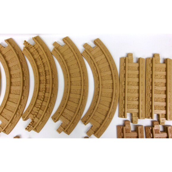Geo Trax Brown Tan Rail Road Track Lot of 16 Replacement Straight Curved Geotrax - Picture 3 of 5